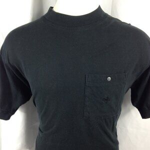 Expressions Worldwide Men's Black T-Shirt Size Medium 100% Cotton Front Pocket
